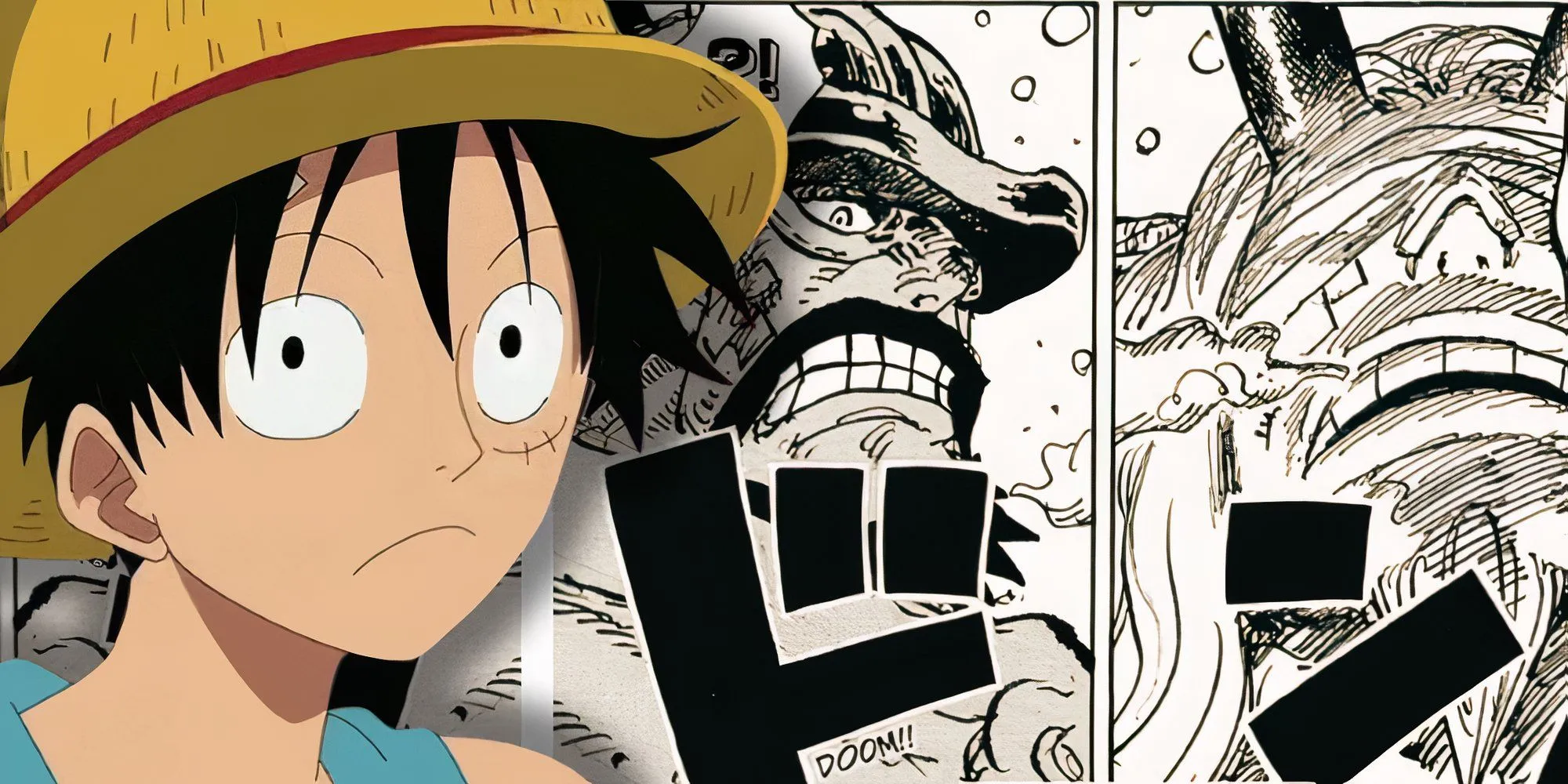 Luffy being curious with Hajrudin and Loki in the bg