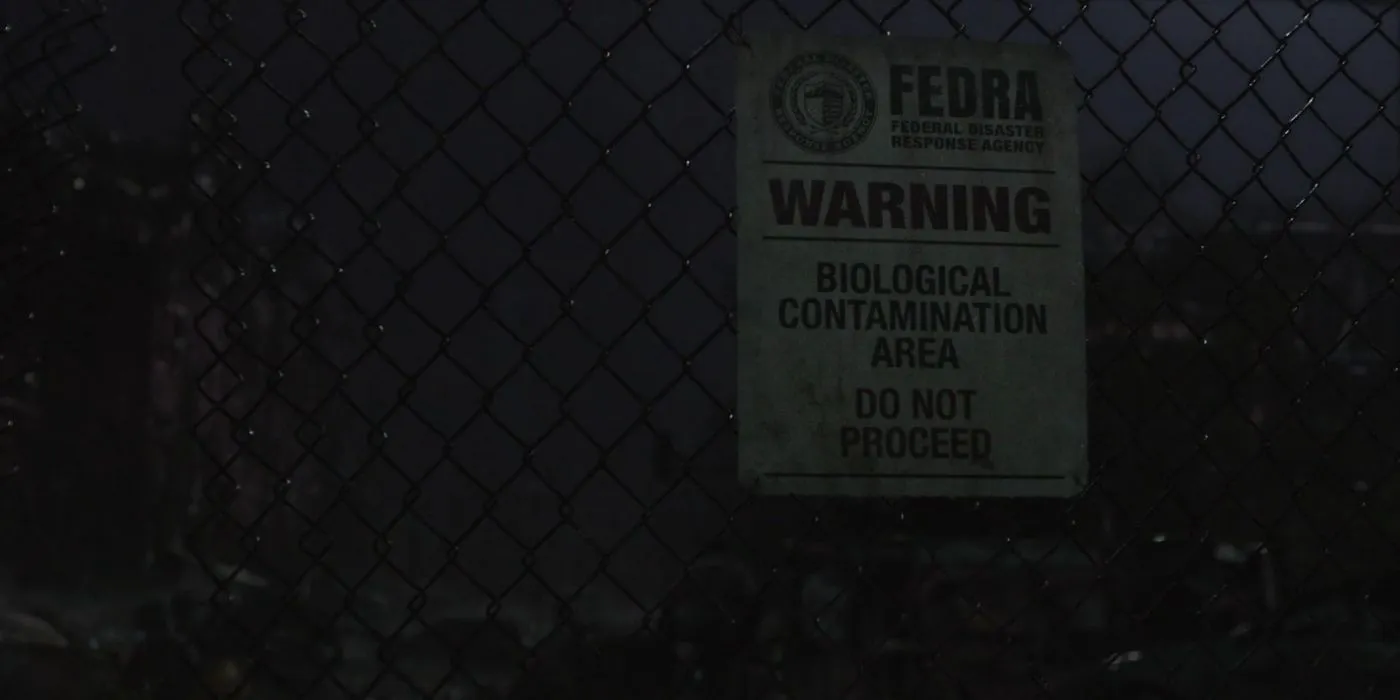 Fedra sign at the edge of Quarantine Zone Fedra sign at the edge of Quarantine Zone