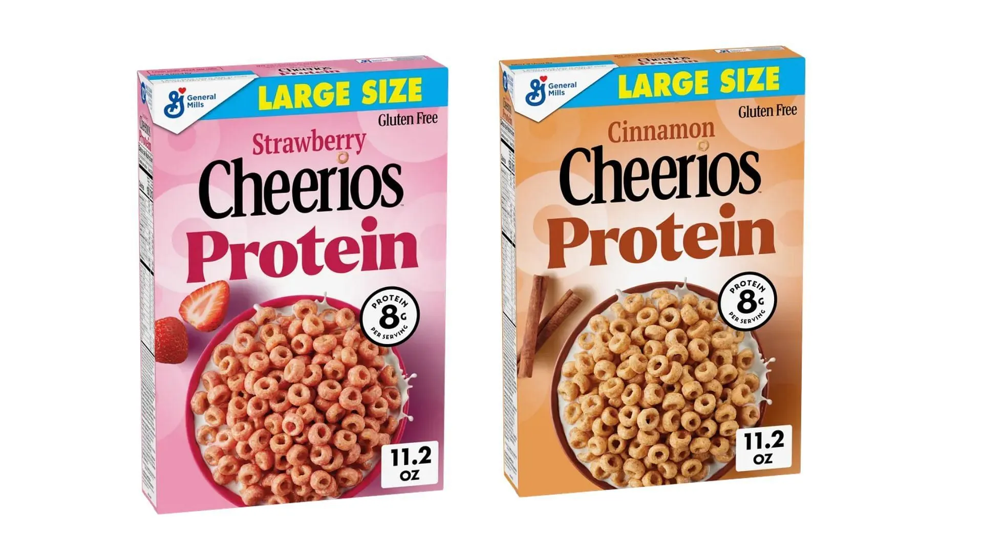 Strawberry and Cinnamon Cheerios Protein flavors (Image via Cheerios) Strawberry and Cinnamon Cheerios Protein flavors (Image via Cheerios)
