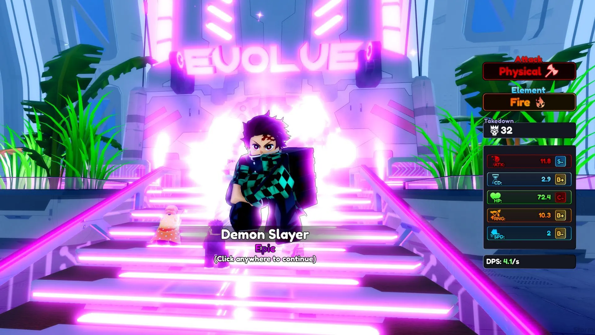 Tanjiro is an Epic rarity unit in the game (Image via Roblox) Tanjiro is an Epic rarity unit in the game (Image via Roblox)