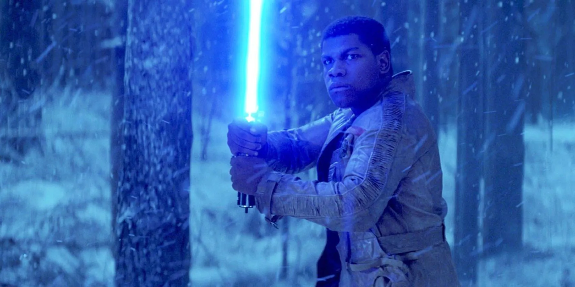 Finn with a lightsaber