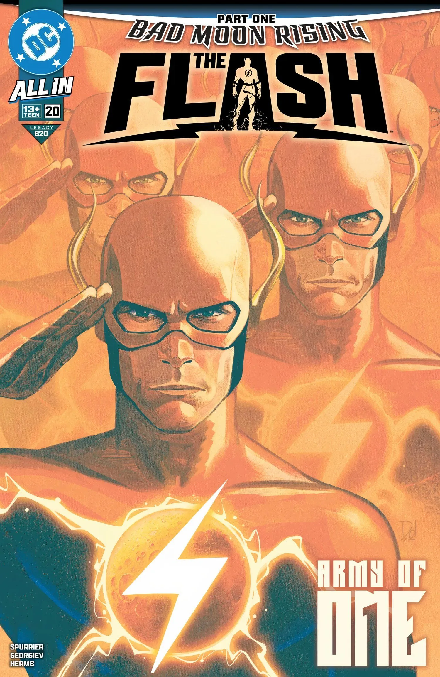 The Flash #20 cover showing Wally West's duplicates. The Flash #20 cover showing Wally West's duplicates.