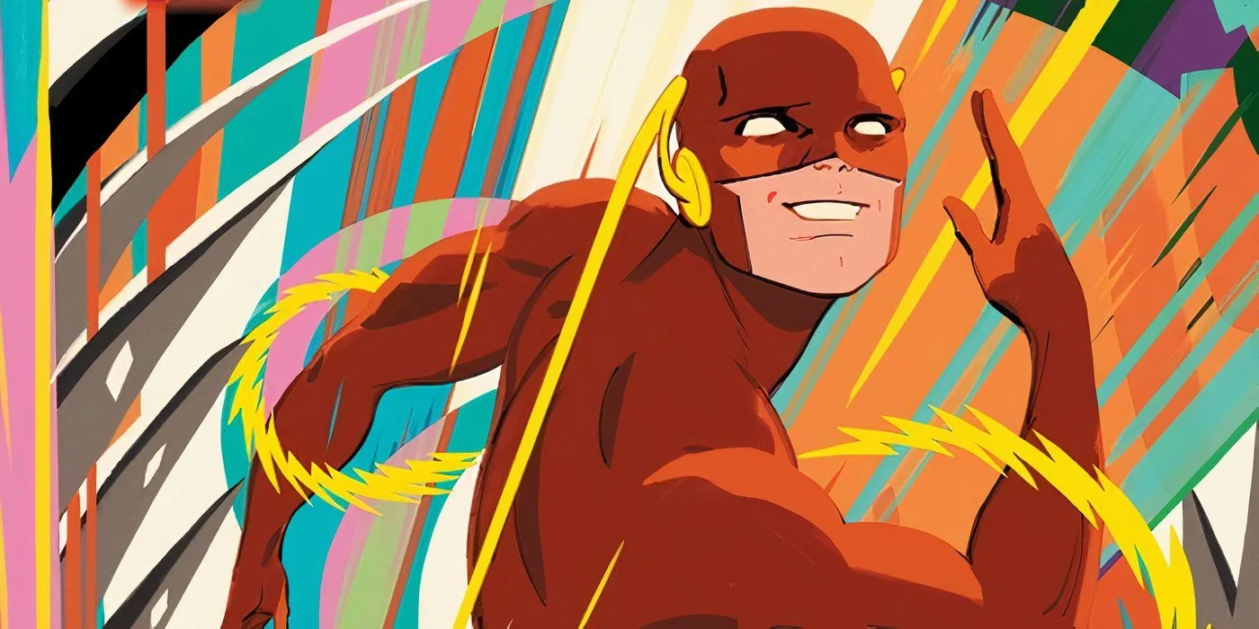 The Flash #4, depicting the character speeding through a colorful backdrop. The Flash #4, depicting the character speeding through a colorful backdrop.