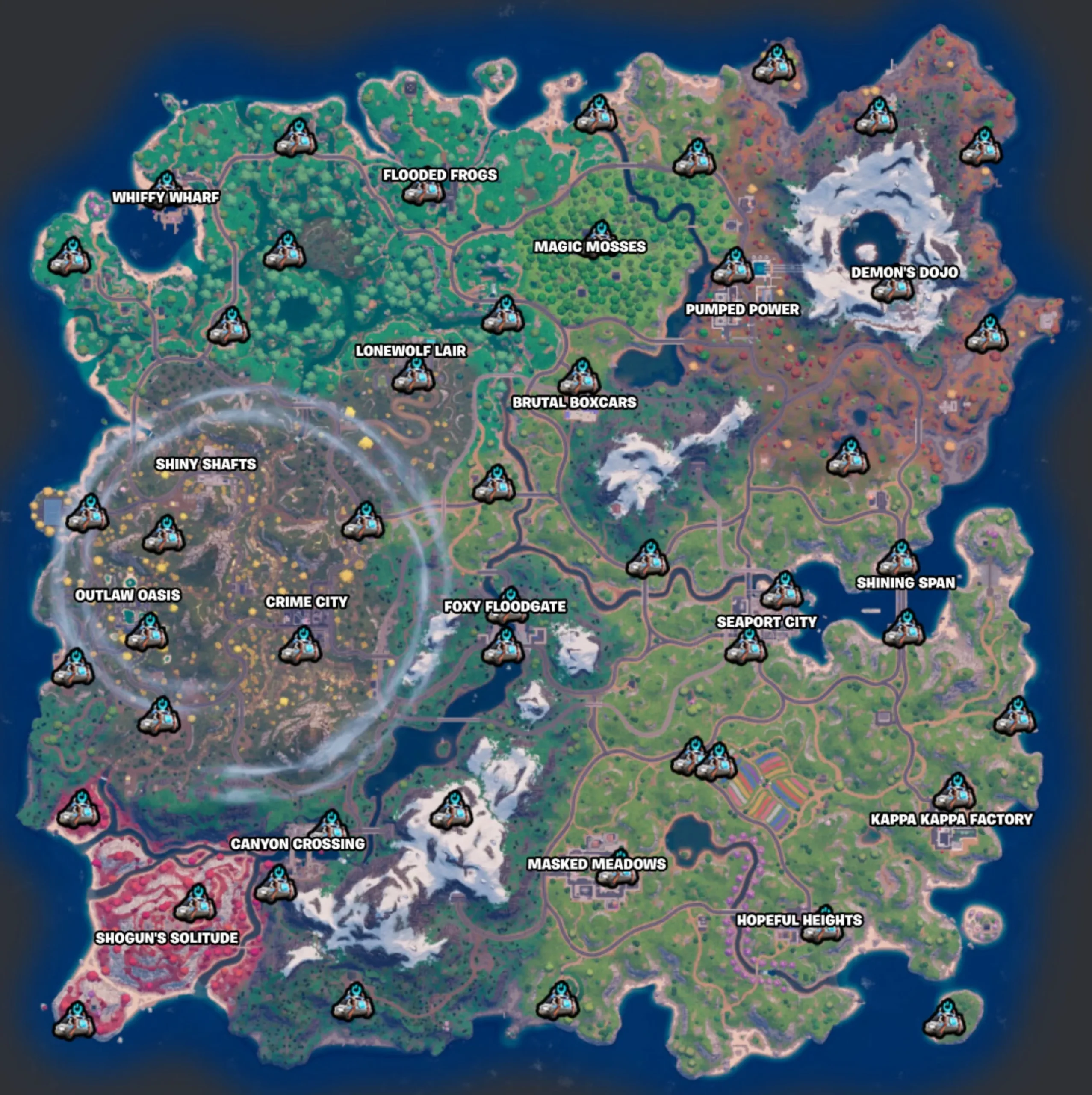Map of Reboot Vans