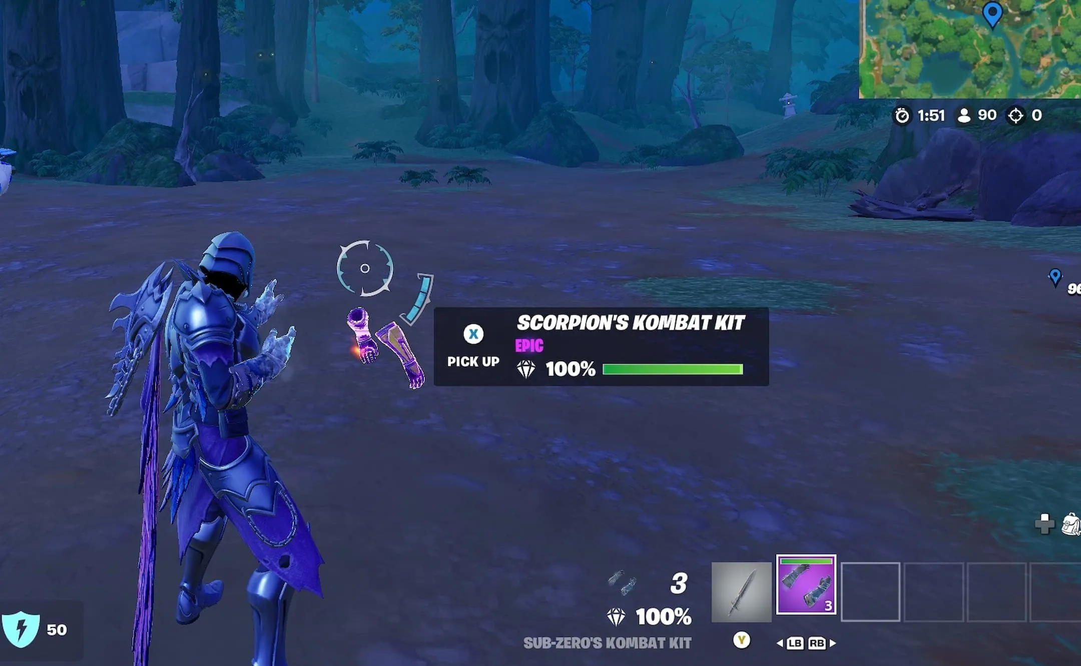 Fortnite looking at Scorpion's Kombat Kit