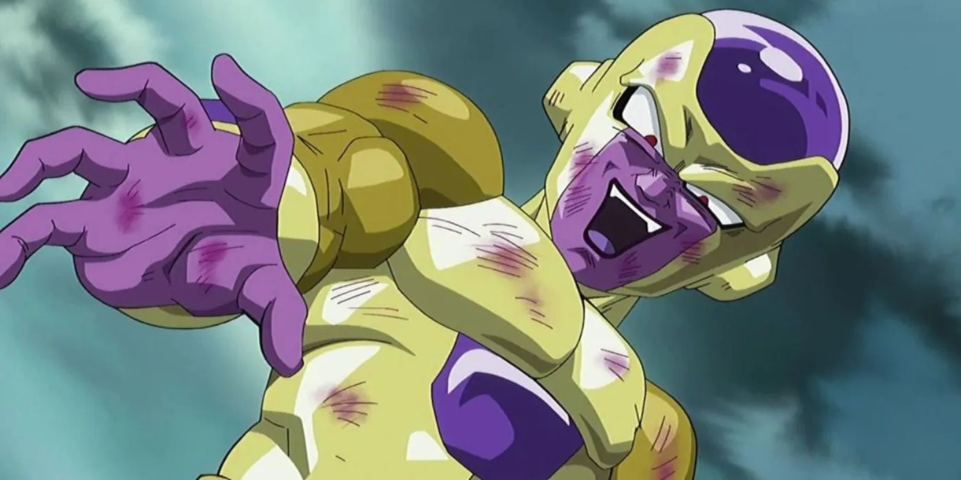 Frieza grappling with Goku