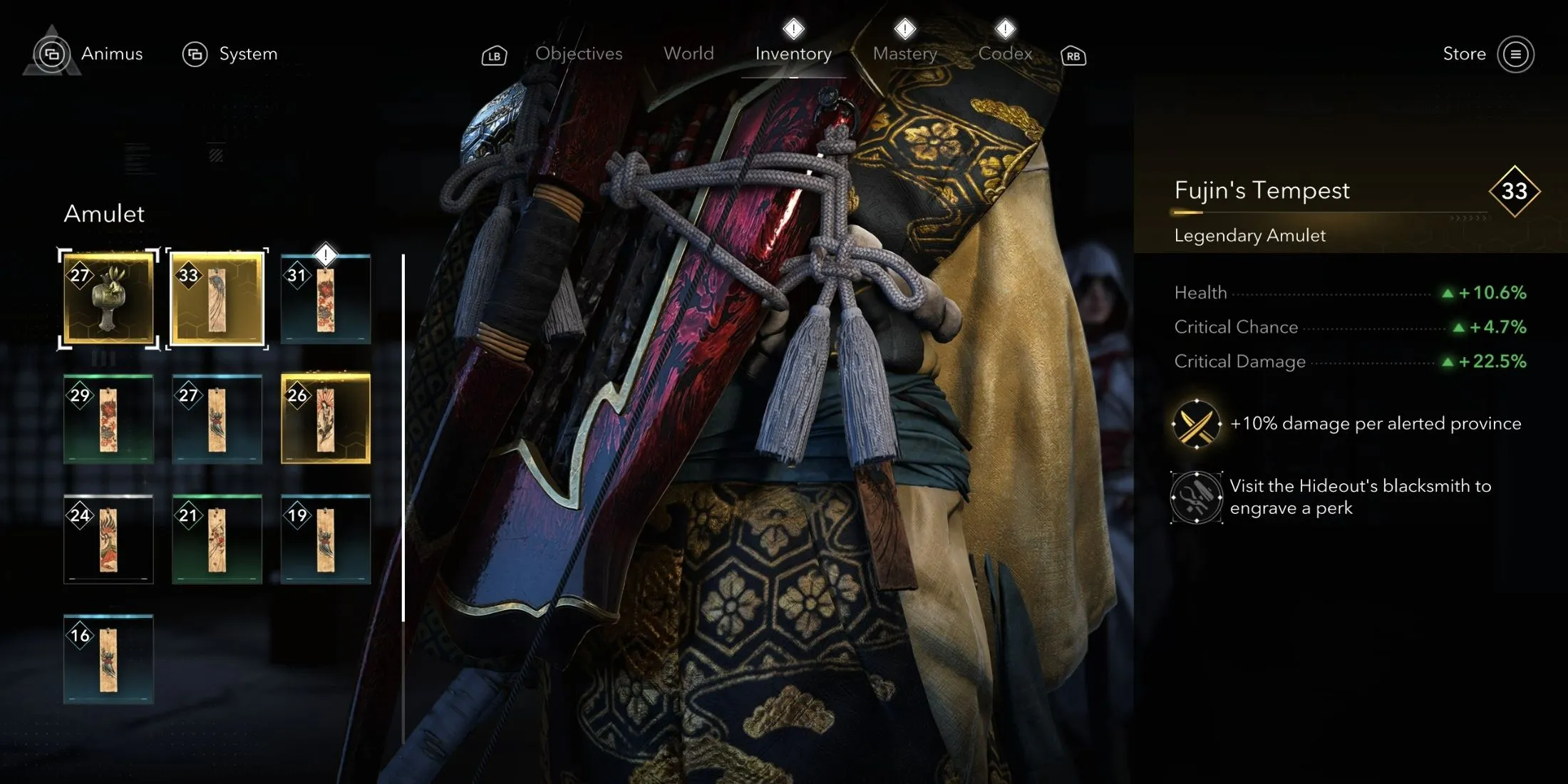 Fujin's Tempest Legendary Amulet Stats Fujin's Tempest Legendary Amulet Stats