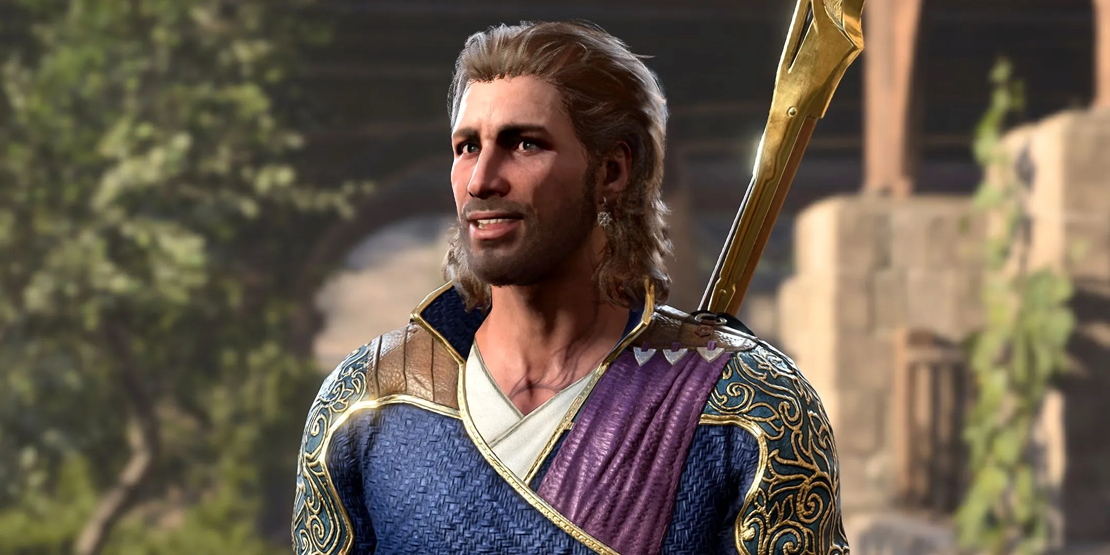 Gale smiling in conversation