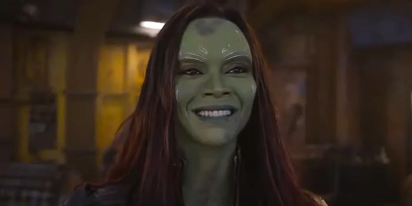 Zoe Saldana as Gamora in Guardians of the Galaxy Vol 3