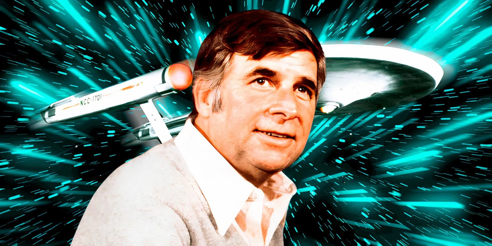 Gene Roddenberry and the USS Enterprise from Star Trek 1960s Gene Roddenberry and the USS Enterprise from Star Trek 1960s