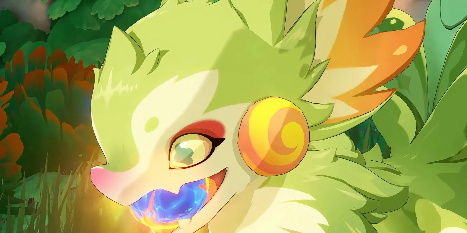 A Saurian with an orb-shaped fruit in Genshin Impact's Natlan Teaser. A Saurian with an orb-shaped fruit in Genshin Impact's Natlan Teaser.