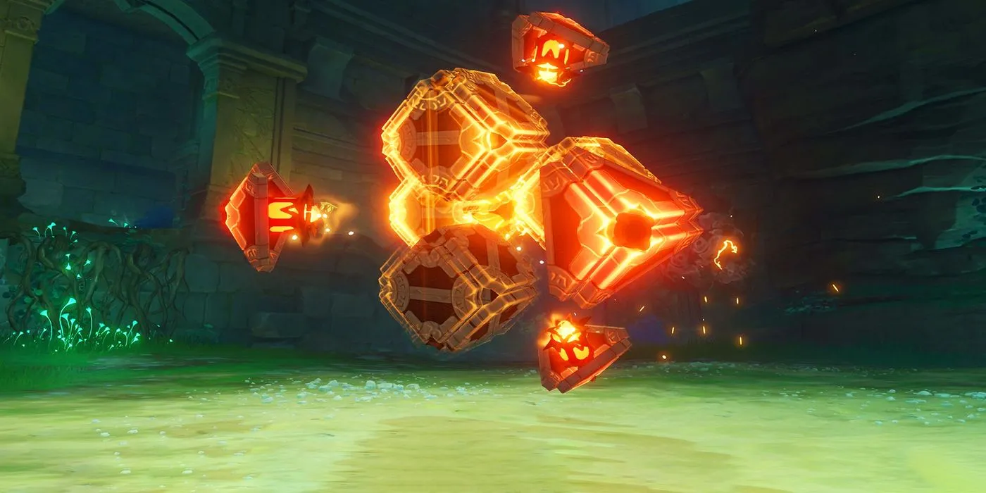 Genshin Impact's Perpetual Mechanical Array in combat.