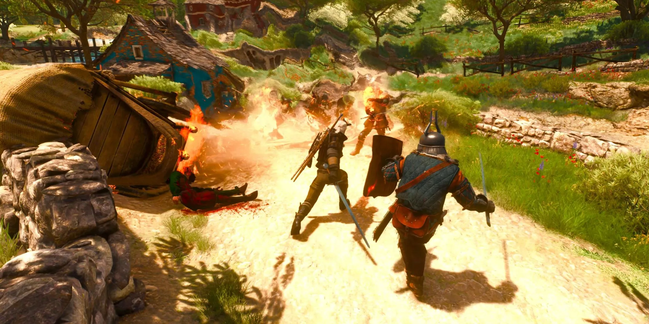 Geralt in battle Geralt in battle
