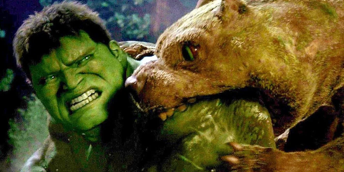 Giant Dog Leaping on Hulk