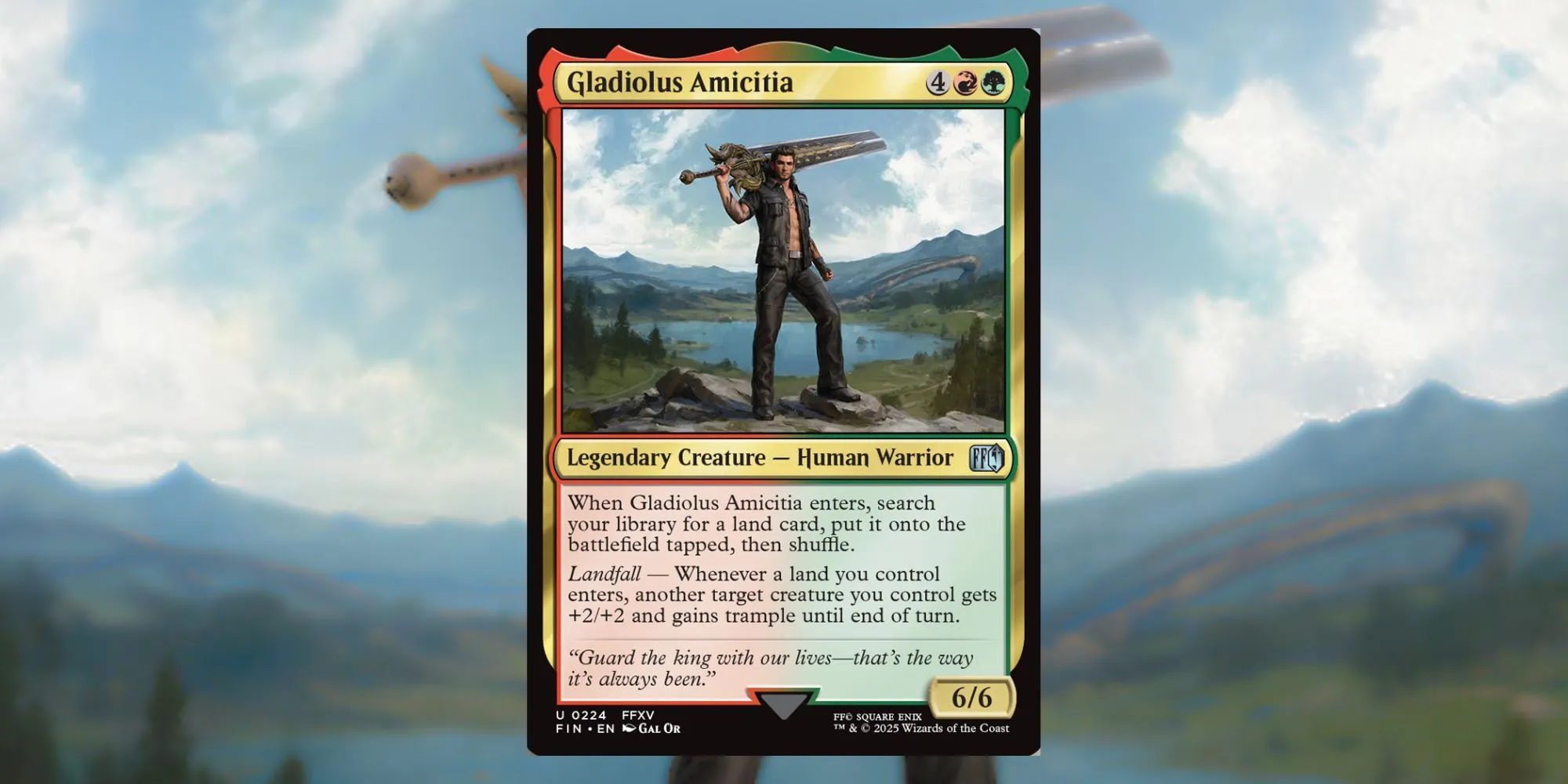 Gladiolus Amicitia card in Magic The Gathering's Final Fantasy set Gladiolus Amicitia card in Magic The Gathering's Final Fantasy set