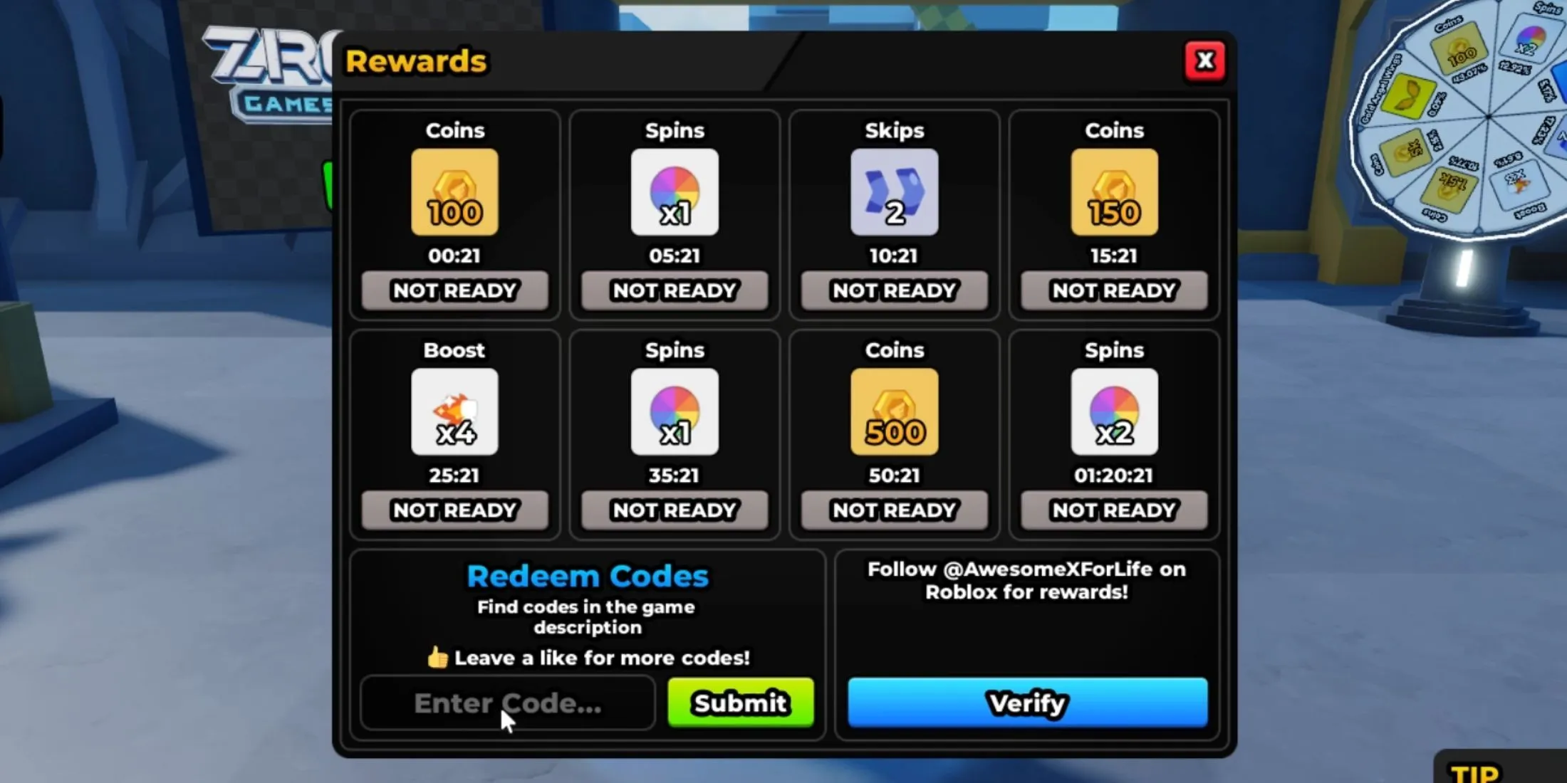 Glide To Hell Obby the codes tab
