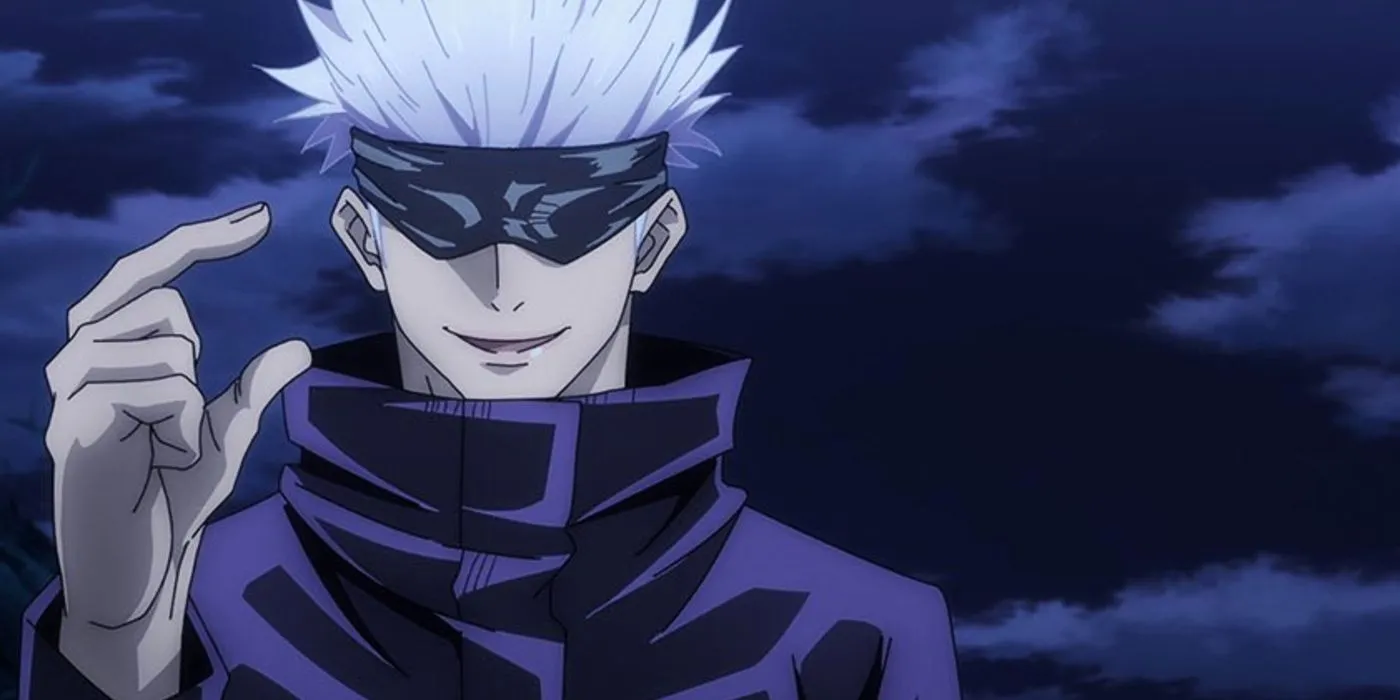 Gojo Satoru smiling in Jujutsu Kaisen Gojo Satoru smiling in Jujutsu Kaisen
