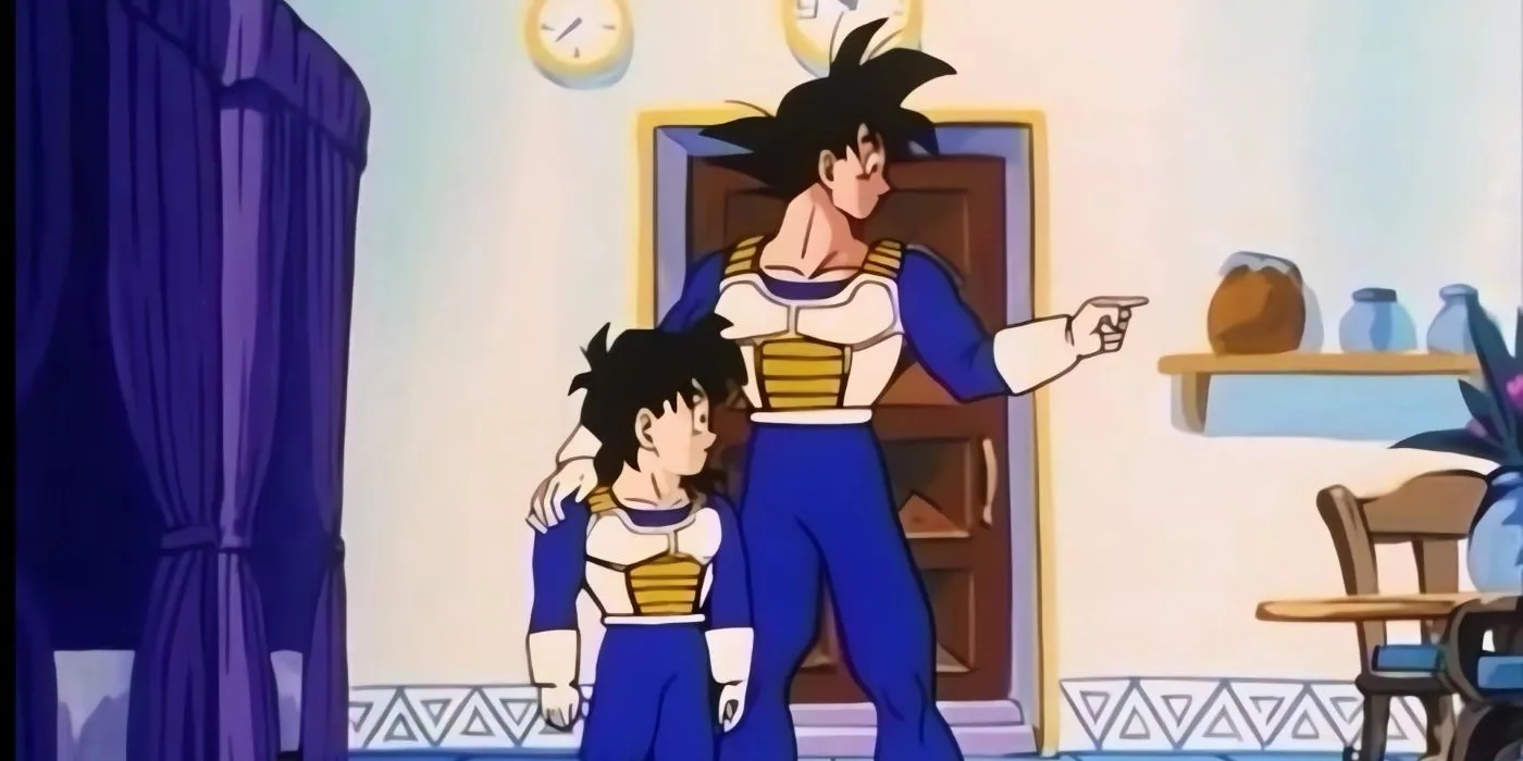 Goku and Gohan entering the Hyperbolic Time Chamber to train for the Cell Games Goku and Gohan entering the Hyperbolic Time Chamber to train for the Cell Games