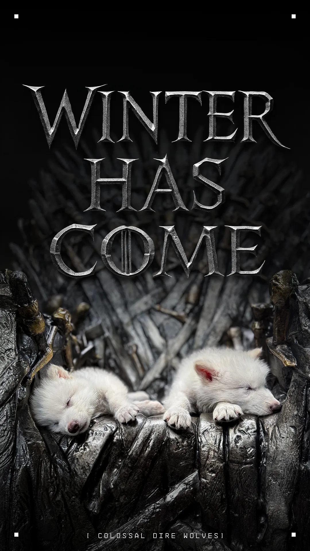 Dire Wolf pups on the Iron Throne Dire Wolf pups on the Iron Throne