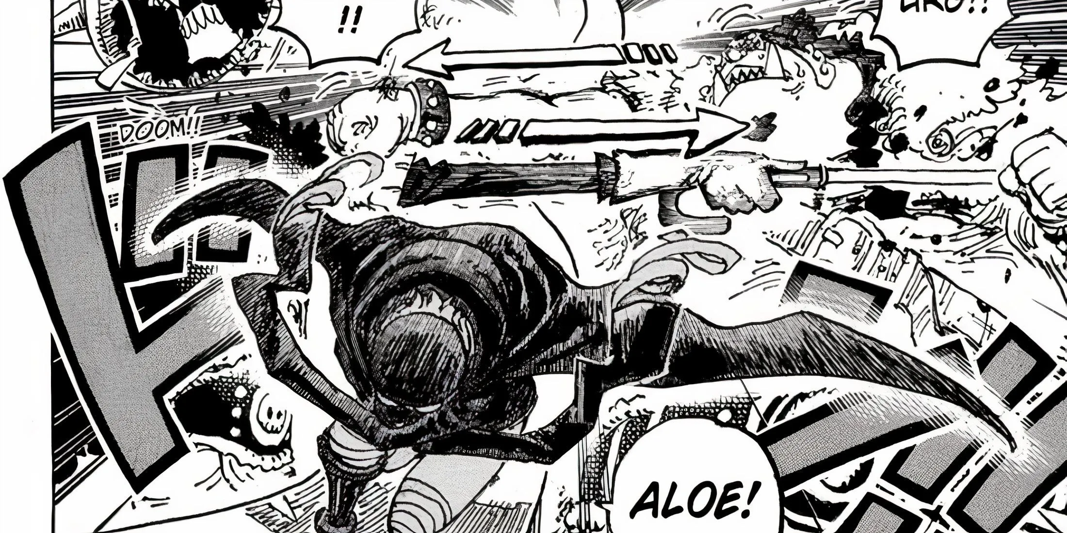 Gunko Defeats Jinbe and Brook