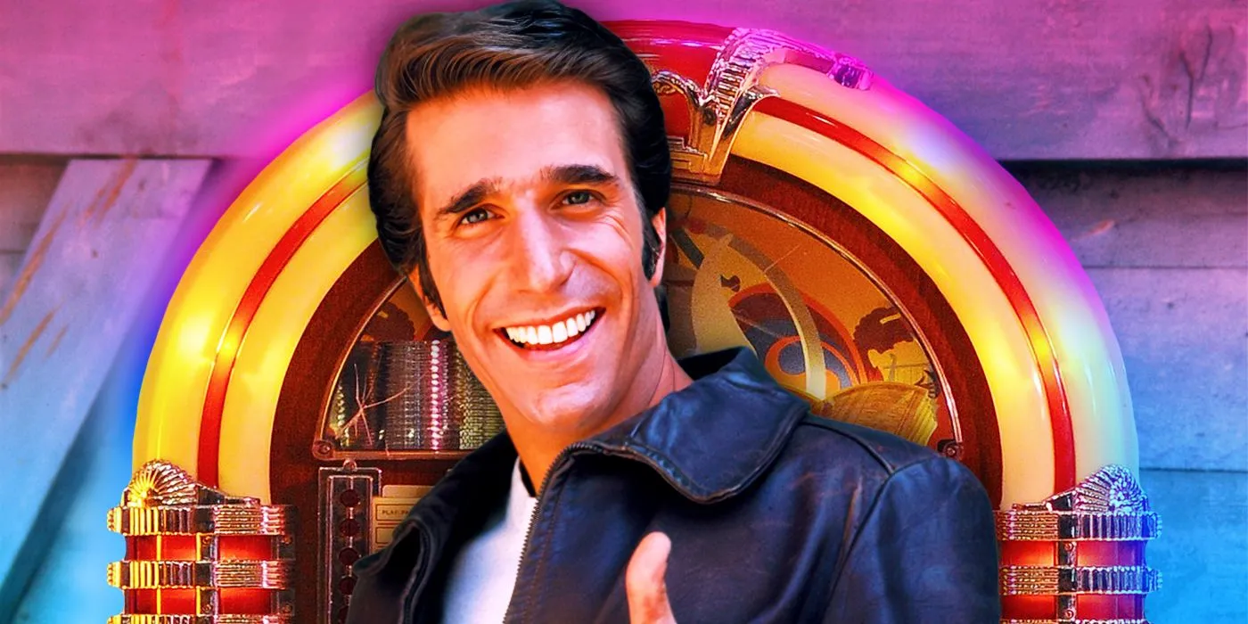 Henry Winkler as Fonzie in front of a jukebox Henry Winkler as Fonzie in front of a jukebox