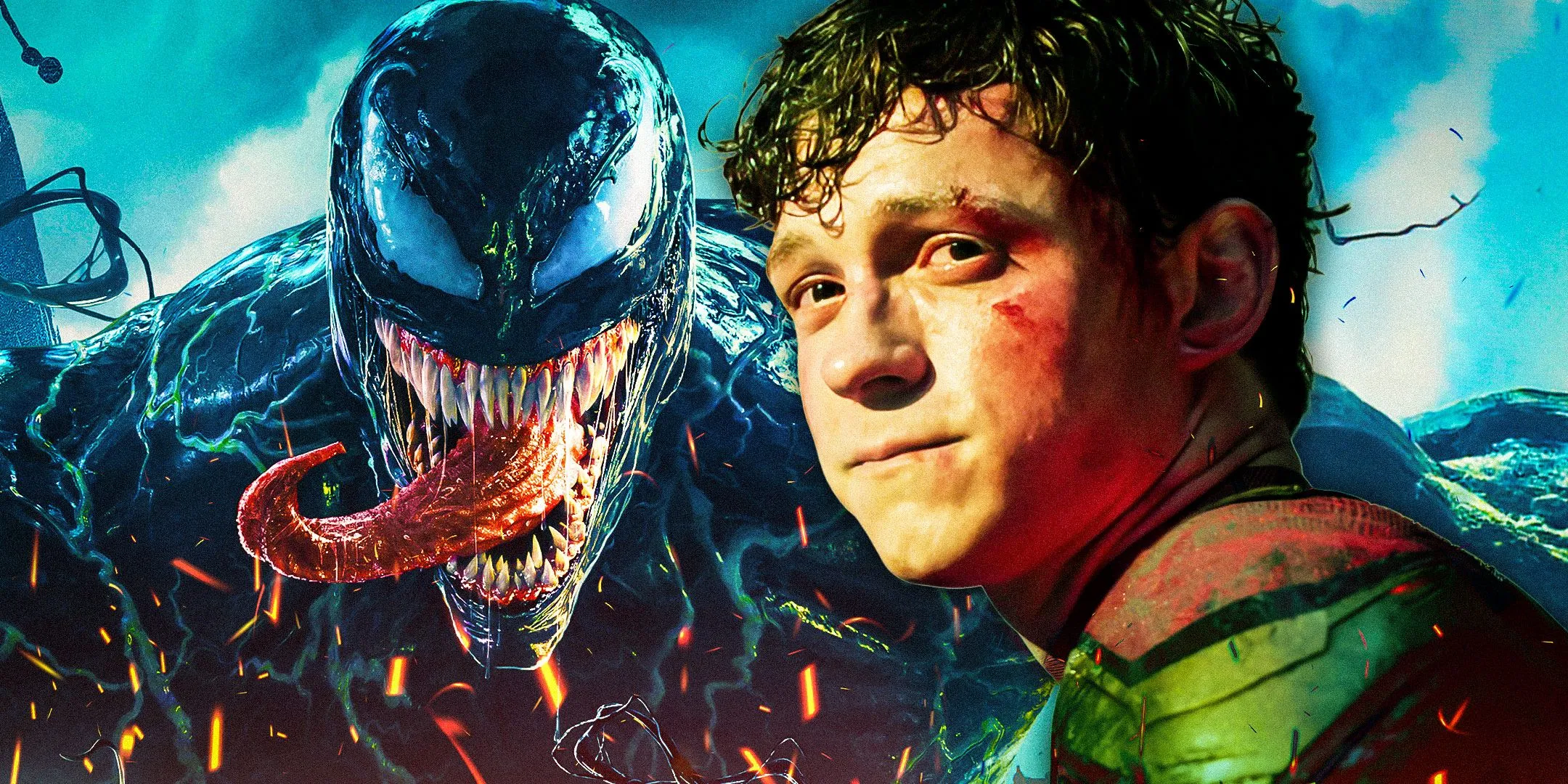 Split image of Tom Hardy's Venom & Tom Holland's Spider-Man Split image of Tom Hardy's Venom & Tom Holland's Spider-Man