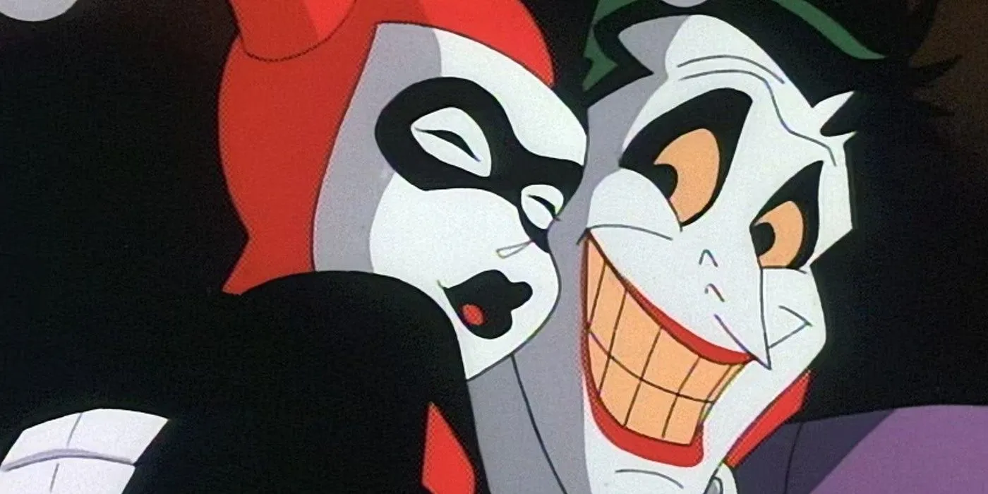 Harley Quinn hugging the Joker Harley Quinn hugging the Joker
