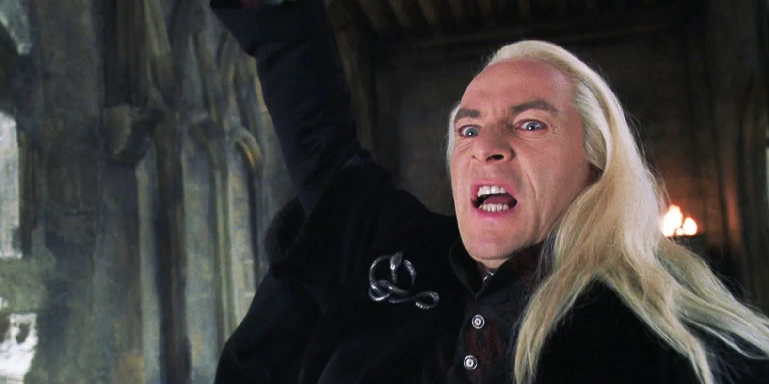 Lucius Malfoy preparing to cast Avada Kedavra in Harry Potter and the Chamber of Secrets Lucius Malfoy preparing to cast Avada Kedavra in Harry Potter and the Chamber of Secrets