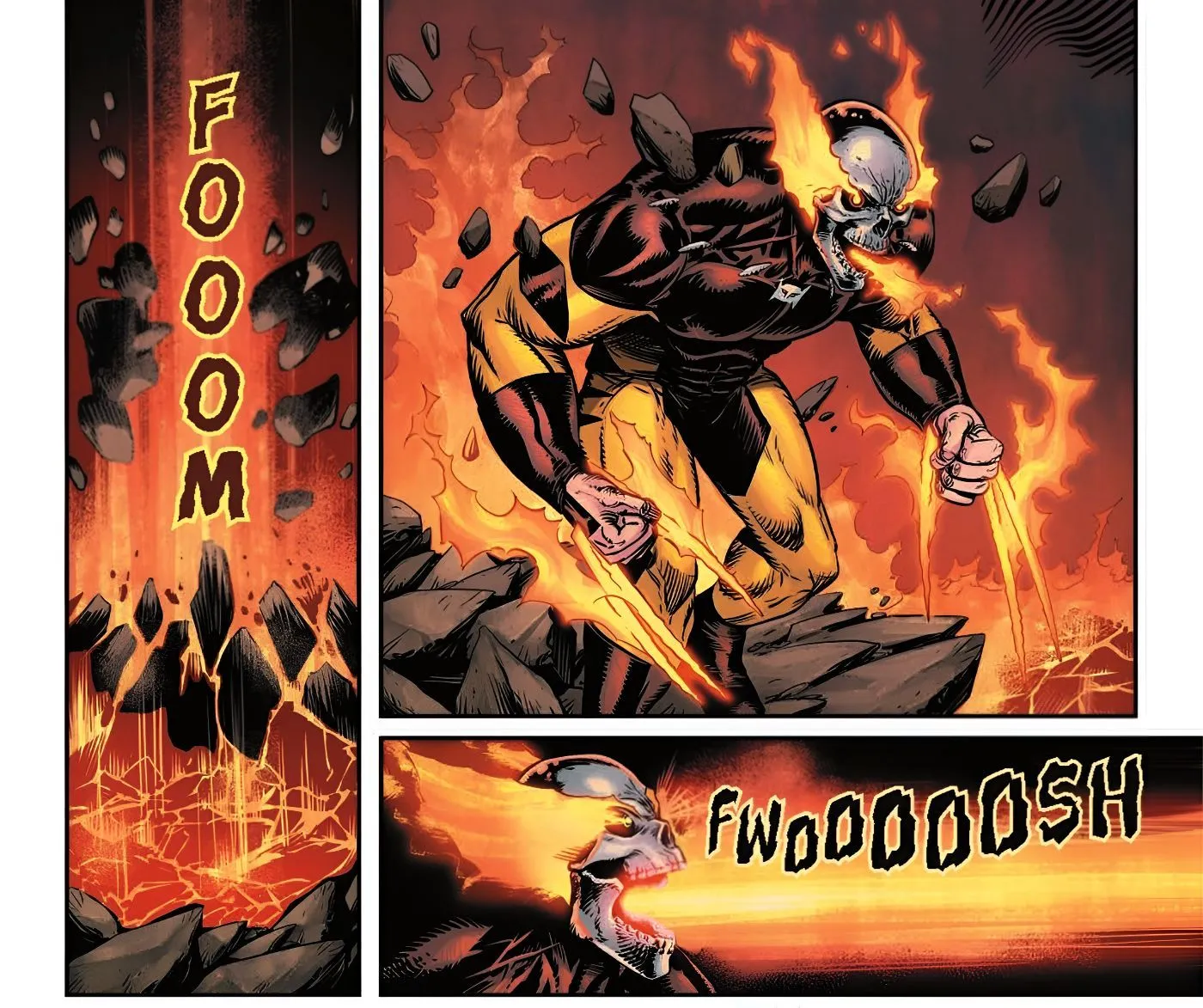 Hellverine Unleashes a Fiery Breath Attack Hellverine Unleashes a Fiery Breath Attack