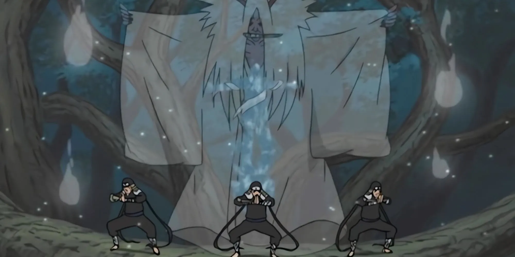 Hiruzen sealing Orochimaru's powers