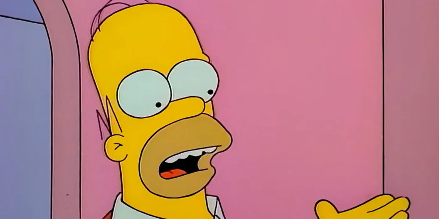 Homer in the dining room in The Simpsons