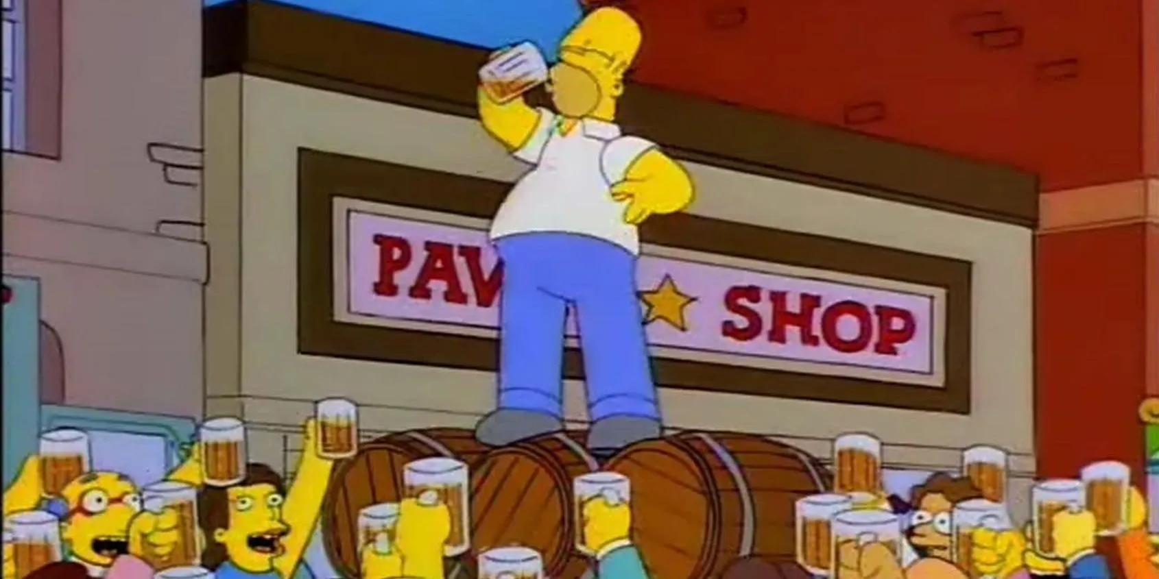 Homer raises a glass in The Simpsons