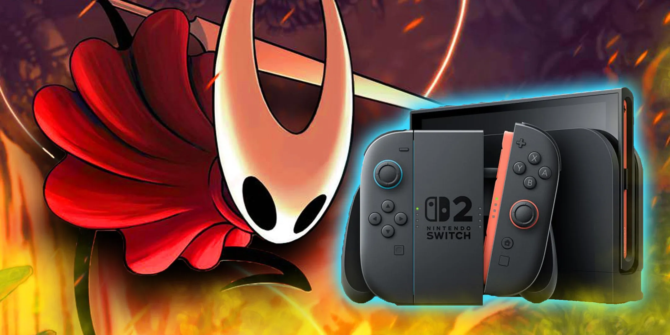 Silksong Character Next to Switch 2 Silksong Character Next to Switch 2
