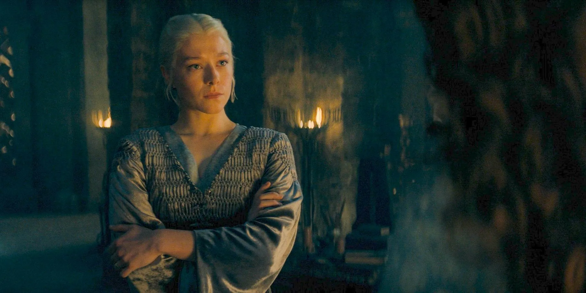 Scene depicting the political tension in House of the Dragon Scene depicting the political tension in House of the Dragon