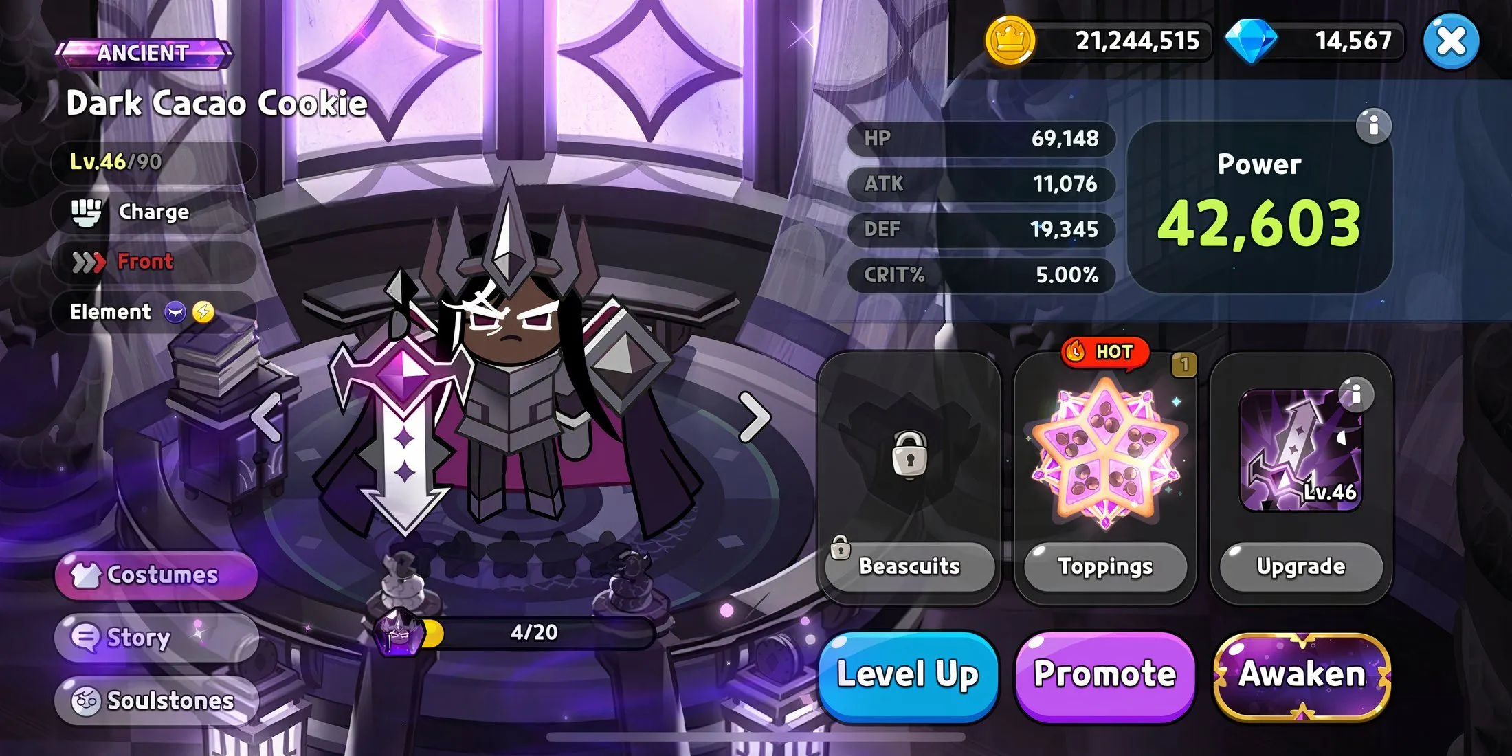 Increasing Dark Cacao Cookie's Skills Increasing Dark Cacao Cookie's Skills