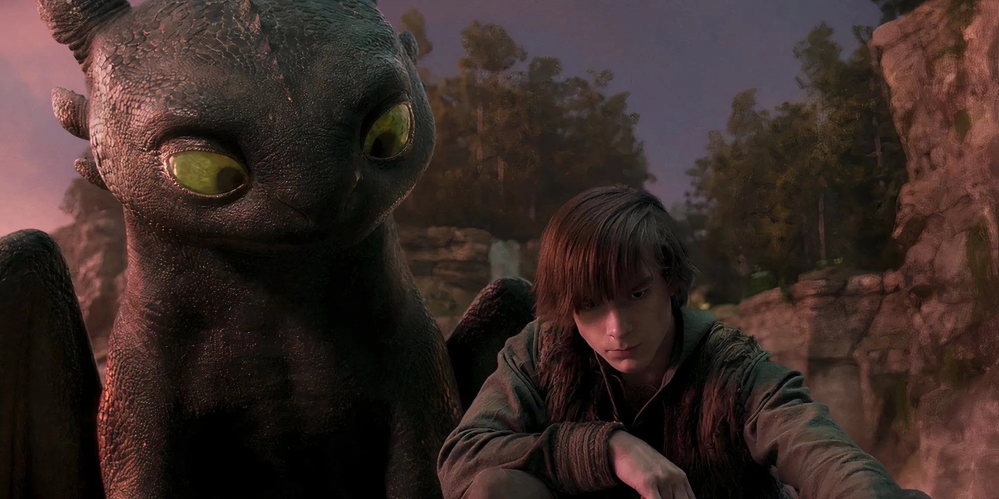 Toothless with Hiccup in the How to Train Your Dragon live-action