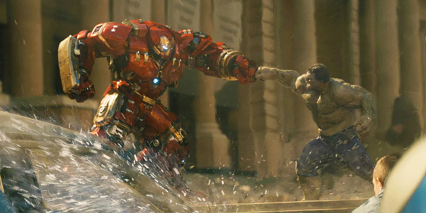 Hulkbuster and Hulk fighting