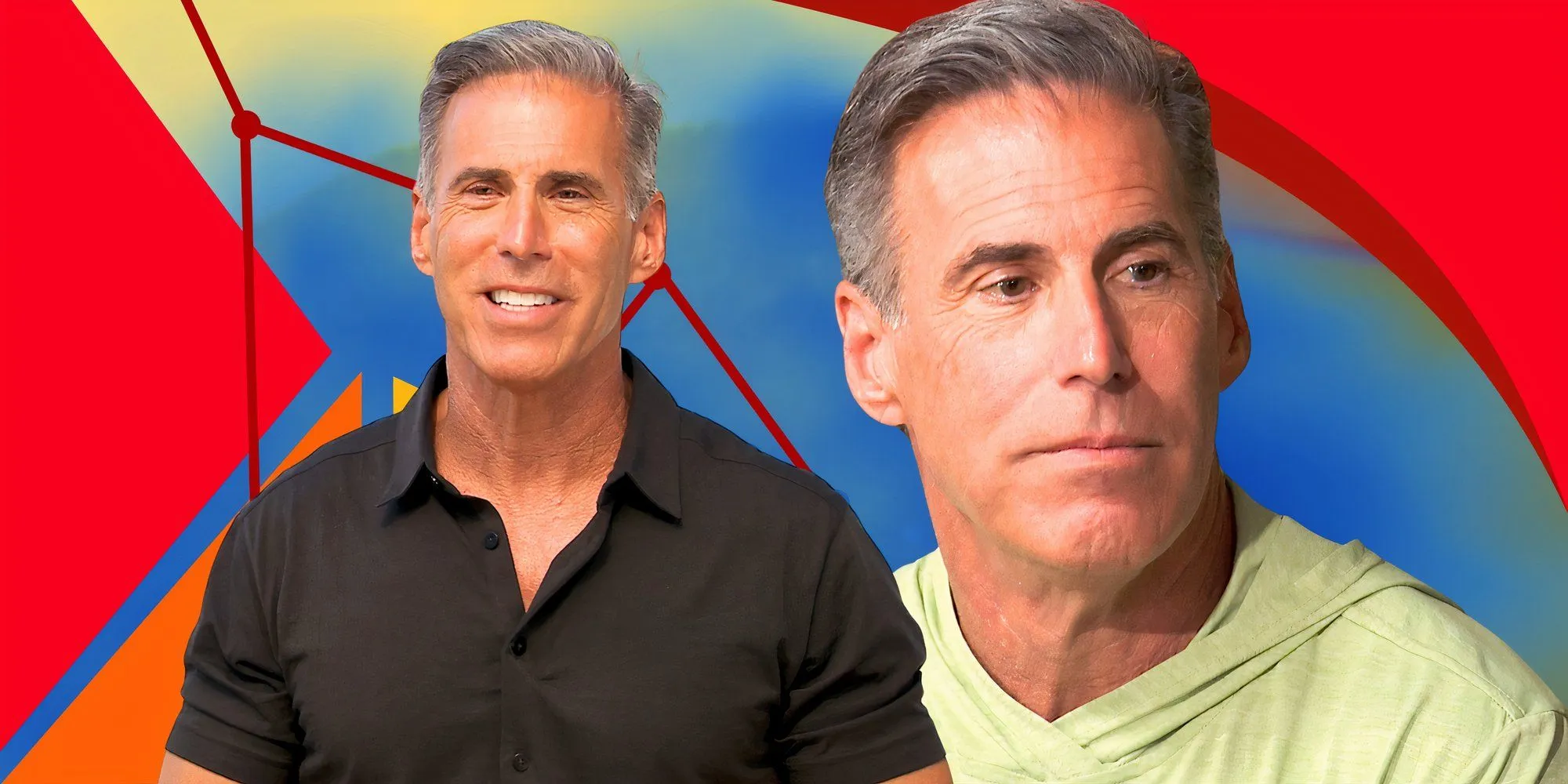Guy Gansert's montage with a colorful background