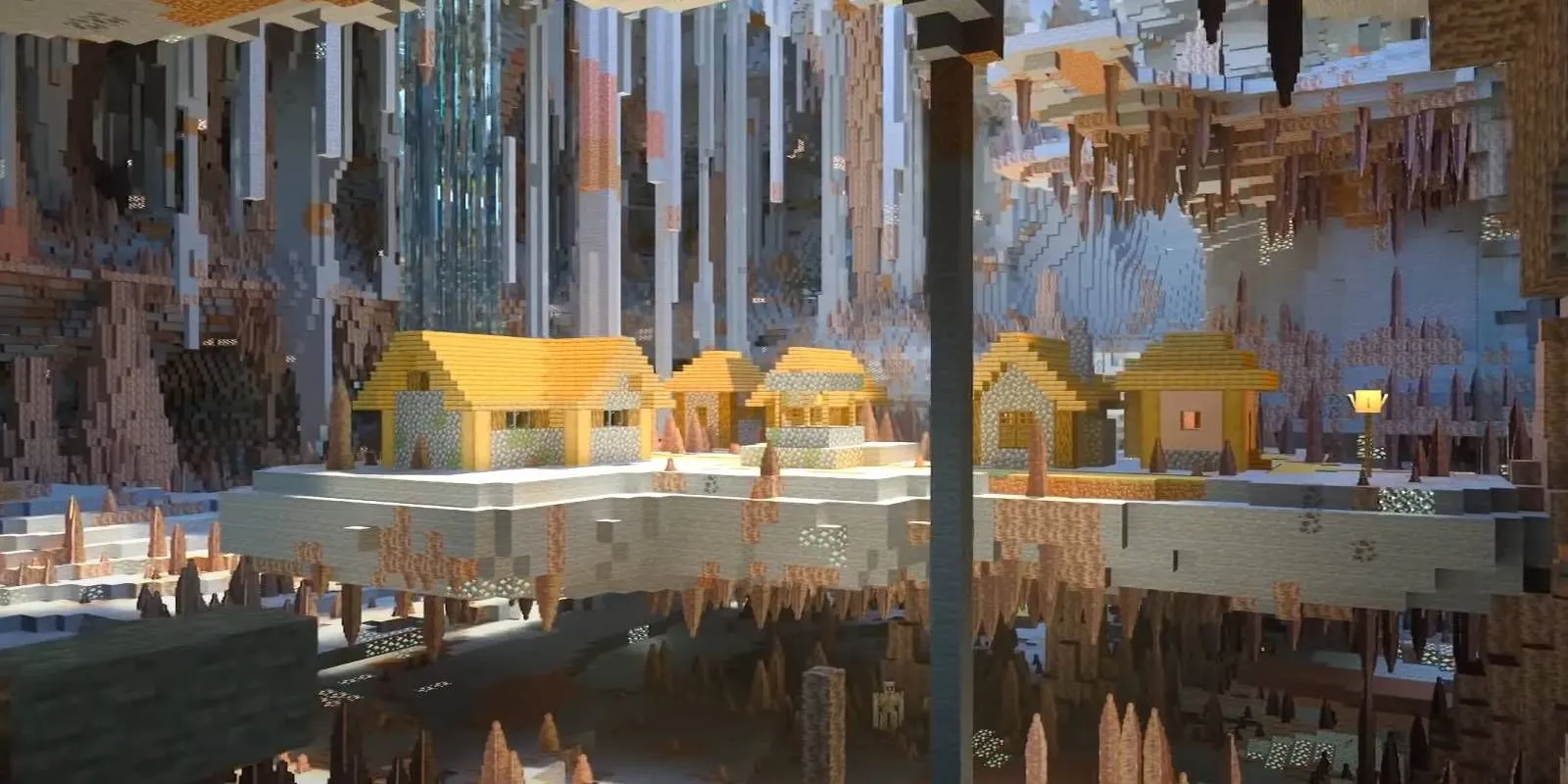 Minecraft Underground Village of Dripstone cave biome world seed