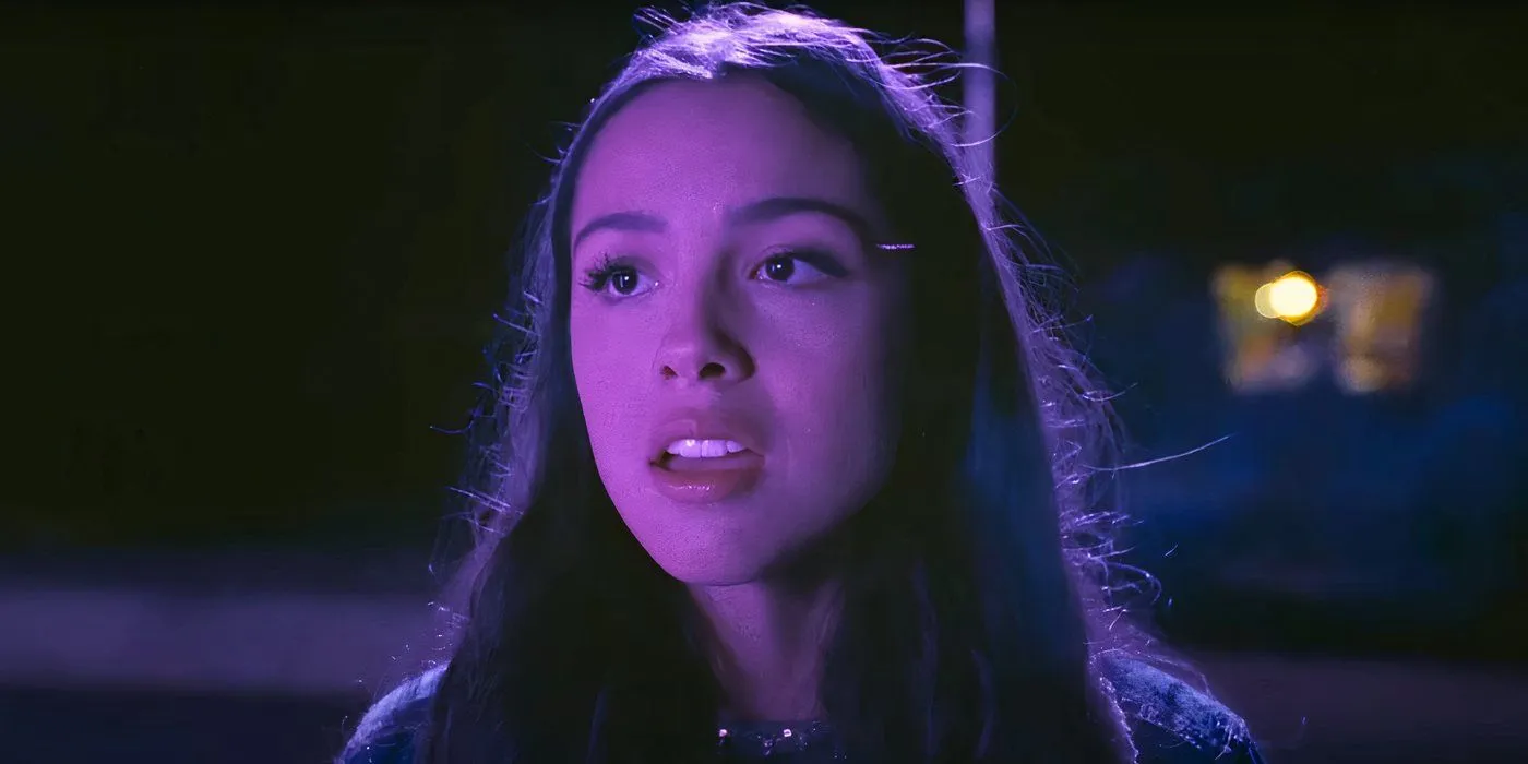 Olivia Rodrigo in driver's license music video Olivia Rodrigo in driver's license music video