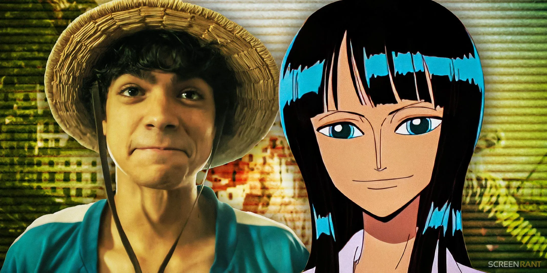 Inaki Godoy as live-action Luffy and Nico Robin from the One Piece anime Inaki Godoy as live-action Luffy and Nico Robin from the One Piece anime