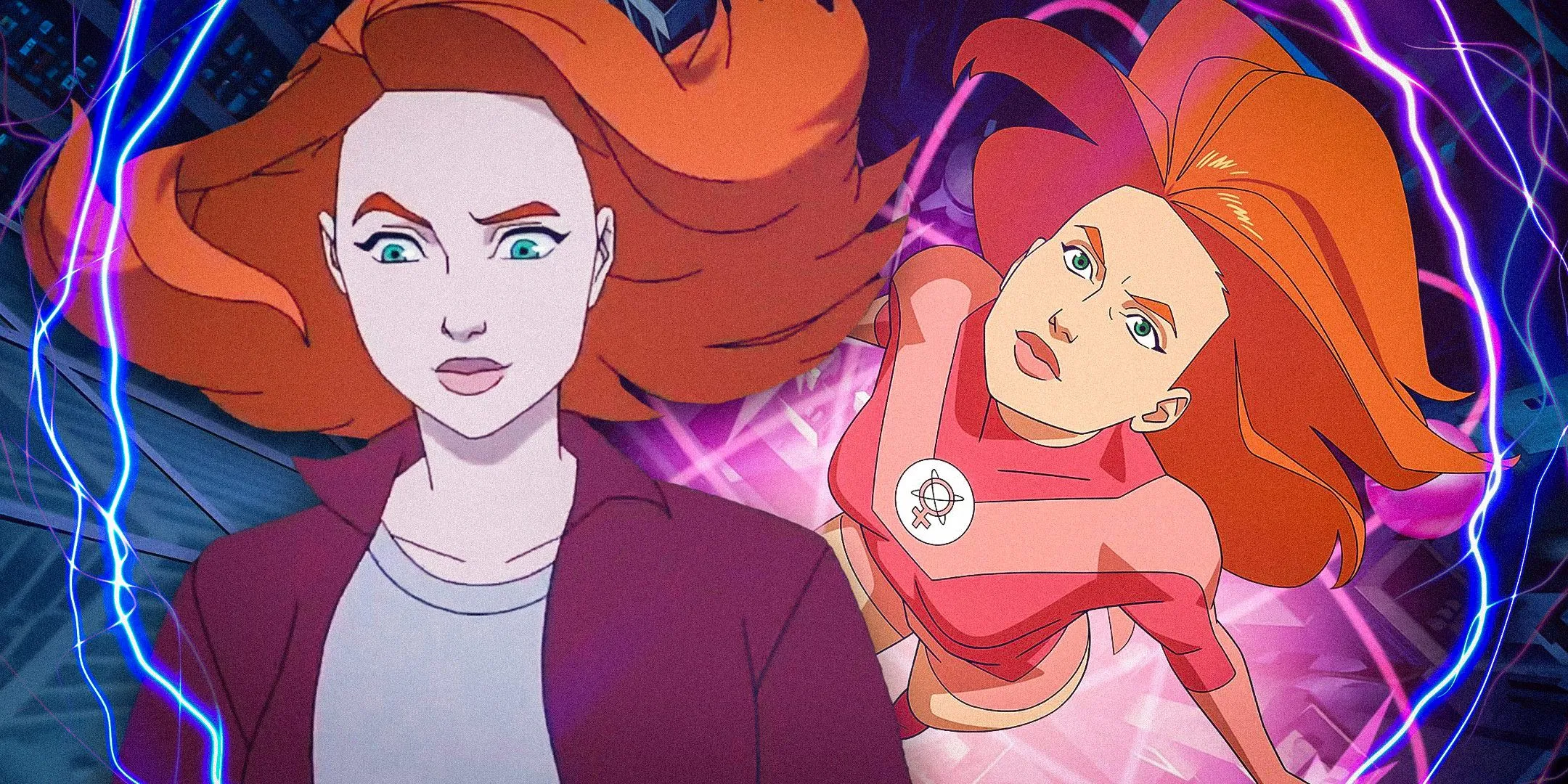 Atom Eve in her casual and superhero outfits from Invincible Atom Eve in her casual and superhero outfits from Invincible