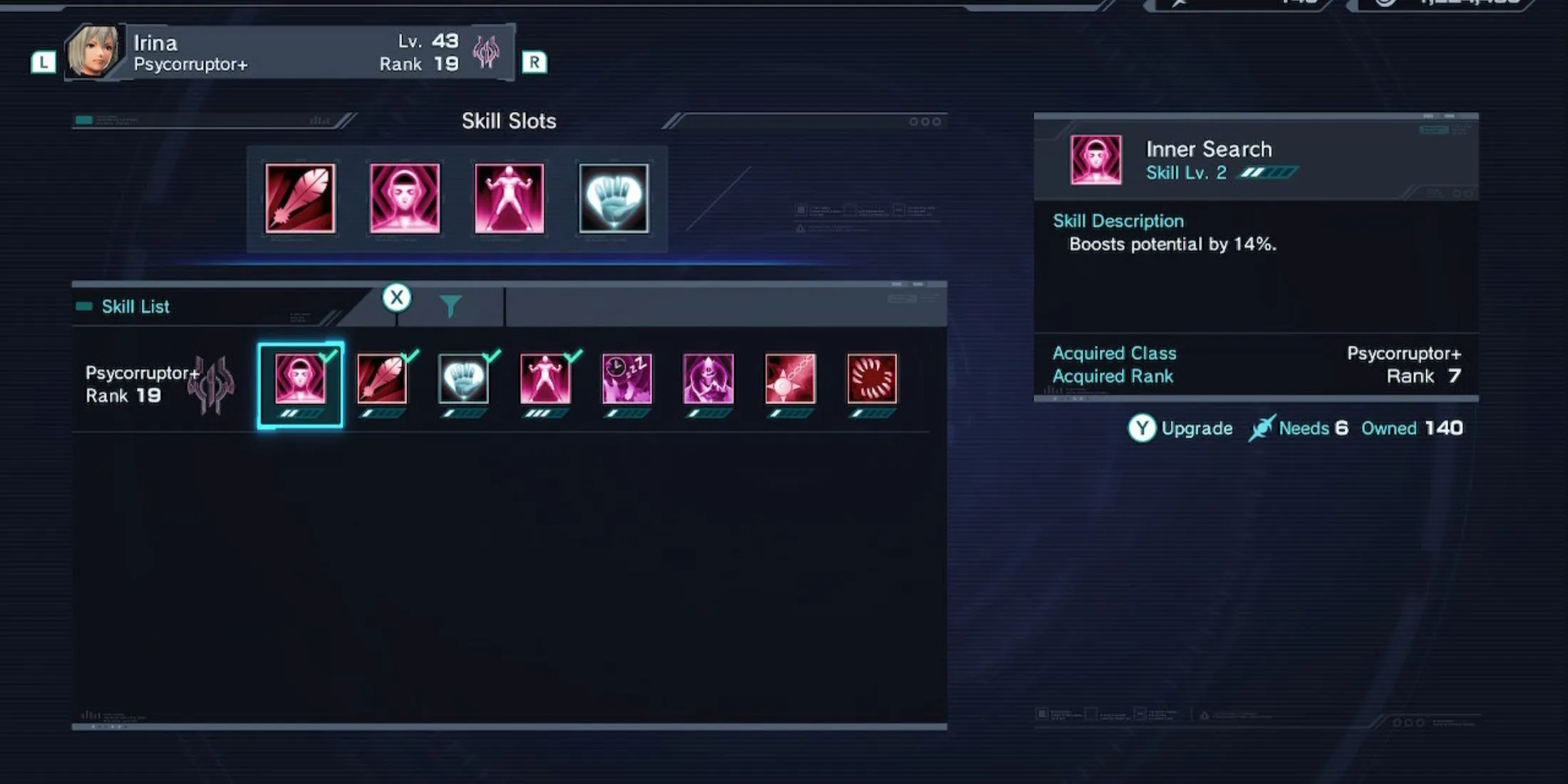 Irina's skills in Xenoblade Chronicles X: Definitive Edition Irina's skills in Xenoblade Chronicles X: Definitive Edition