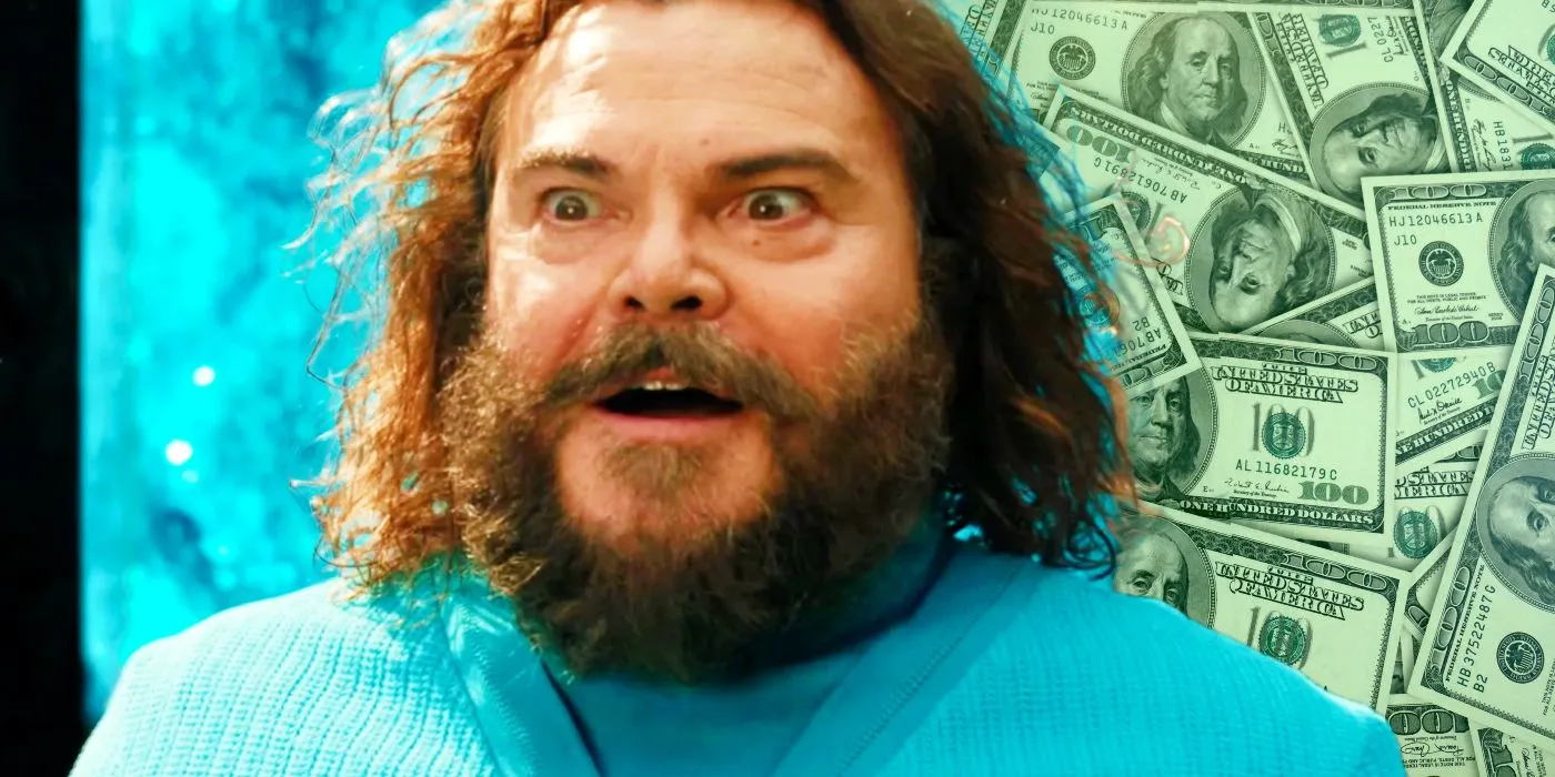 Jack Black as Steve in A Minecraft Movie with a hint of excitement