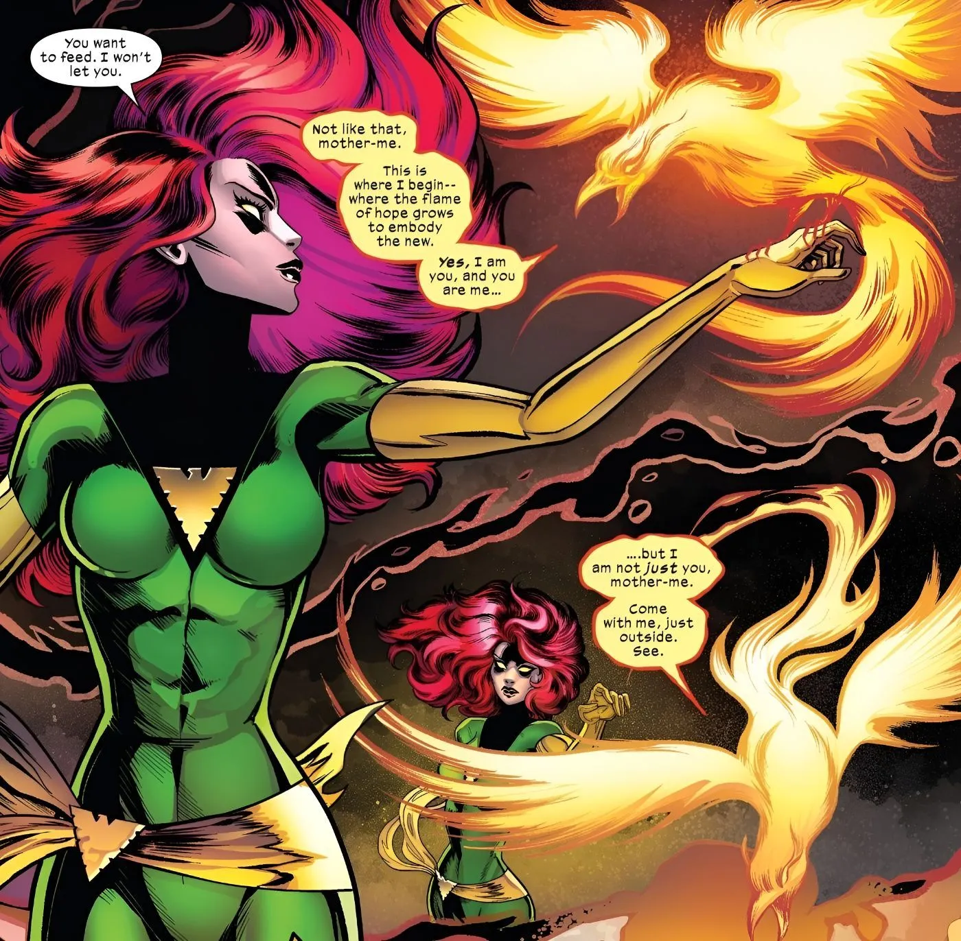 Jean Grey Holds the Phoenix Force After Being Resurrected