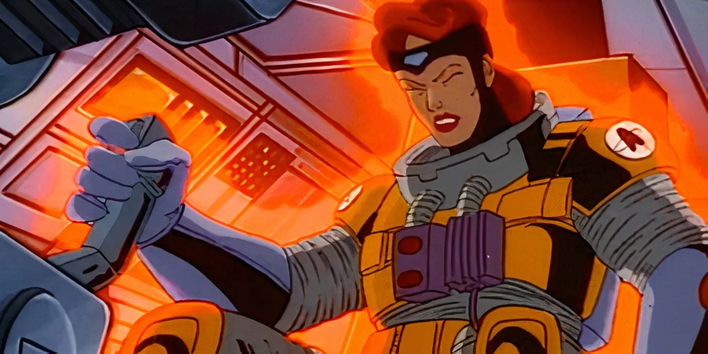 Jean Grey piloting a spacecraft in X-Men: The Animated Series Jean Grey piloting a spacecraft in X-Men: The Animated Series