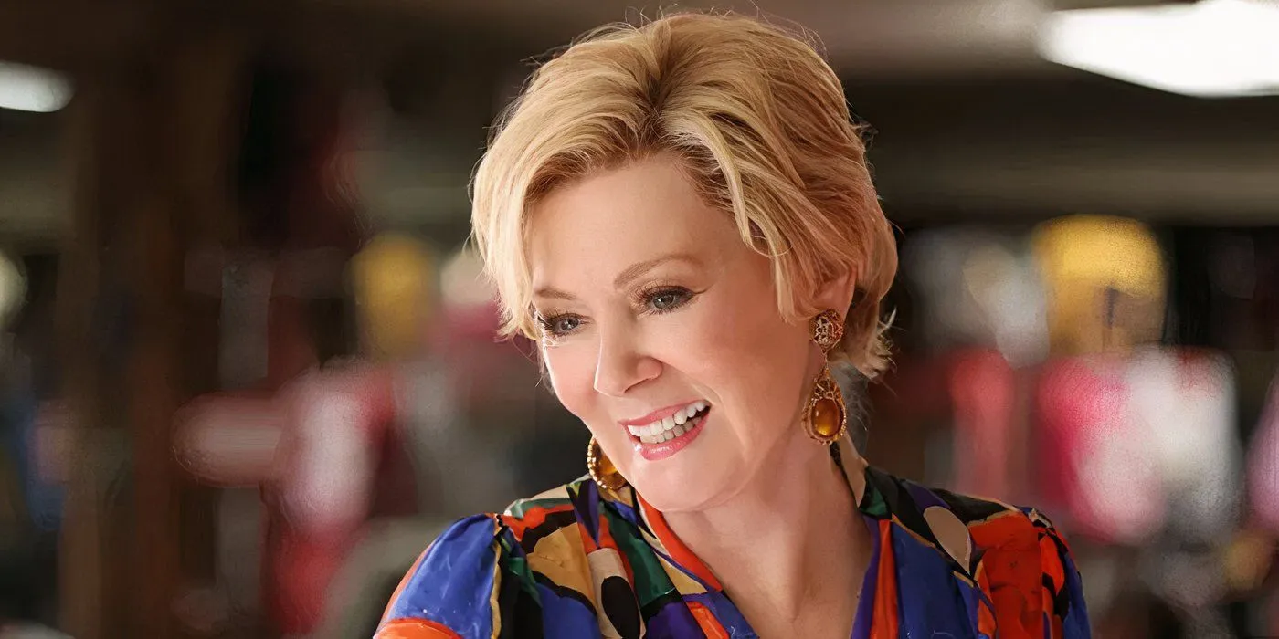 Jean Smart as Deborah Vance smiling in Hacks Jean Smart as Deborah Vance smiling in Hacks
