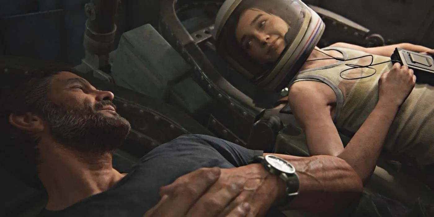 Joel and Ellie share a moment