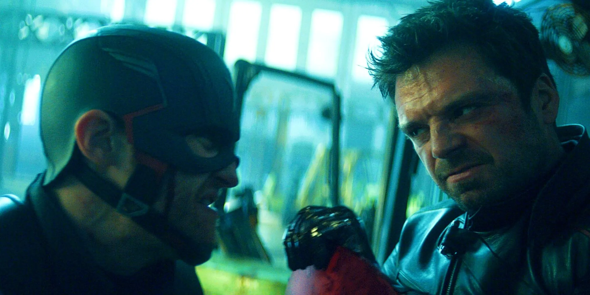 John Walker facing off with Bucky Barnes