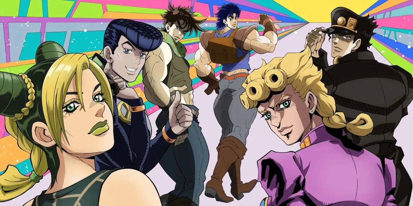 JOJO Day key visual depicting Jolyne, Giorno, Jotaro, Josuke, Jonathan, and Joseph.